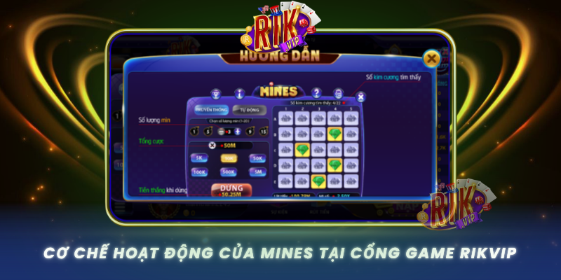 Mines – Trò Chơi Săn Thưởng Đầy Kịch Tính Tại RIKVIP 1 Co Che Hoat Dong Cua Mines Tai Cong Game Rikvip