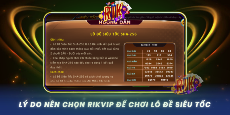 Khám Phá Lô Đề Siêu Tốc – Chơi Nhanh, Thắng Lớn Tại RIKVIP 3 Ly Do Nen Chon Rikvip De Choi Lo De Sieu Toc